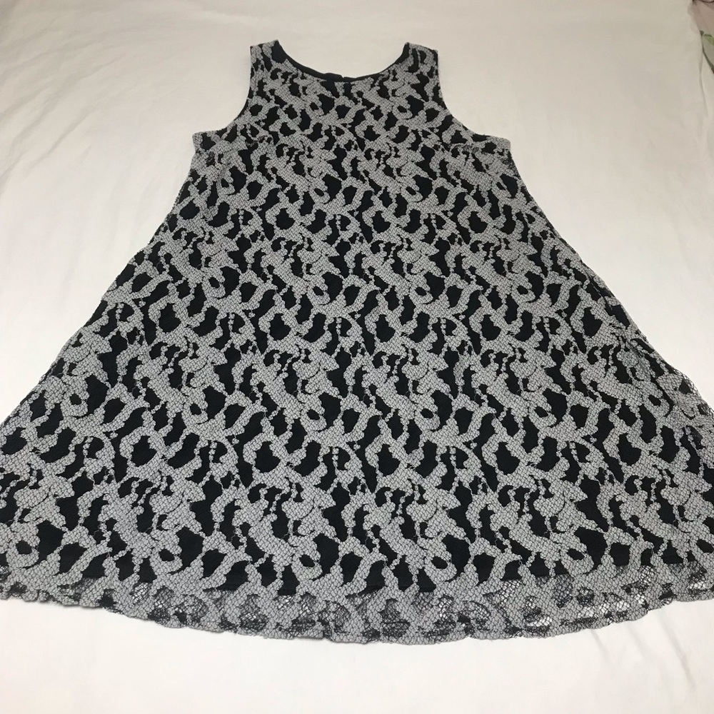 Lane Bryant Black & White Lace Crochet Swing Dress